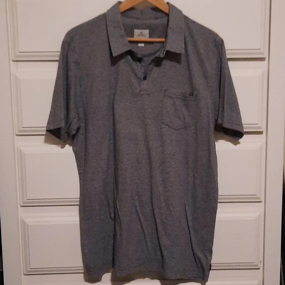 Rip Curl Polo Shirt With Pocket Striped Black and White Size Large - Picture 2 of 5